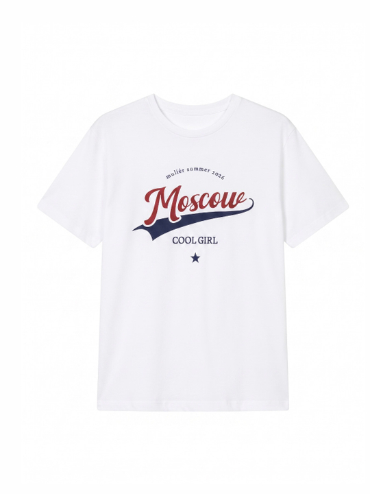 Футболка свободного кроя "Moscow cool girl"