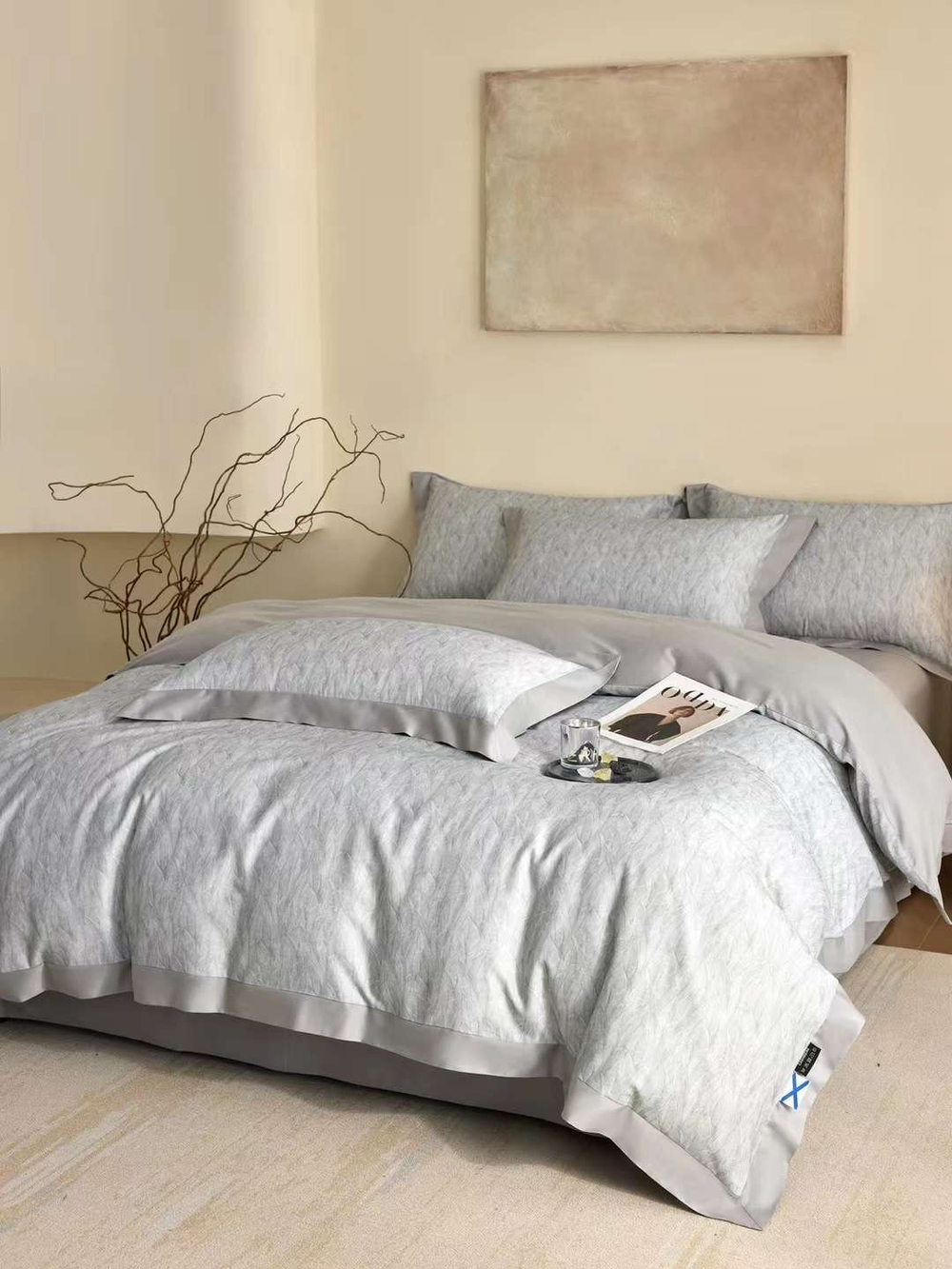Комплект для сна с добавлением кашемира Leaf Grey