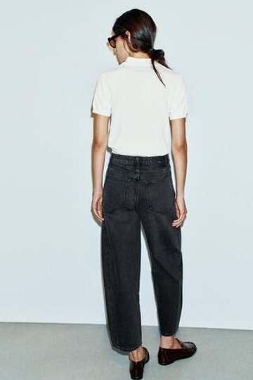 ZARA ДЖИНСЫ Z1975 BARREL С ВЫСОКОЙ ПОСАДКОЙ, ЧЕРНЫЙ
