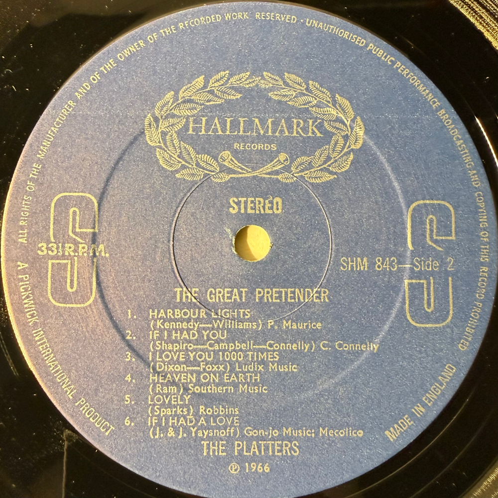 The Platters ‎– The Great Pretender (Англия 1974г.)