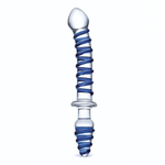 Двусторонний фаллоимитатор с анальной пробкой Mr. Swirly Dildo & Butt Plug - 25 см. (Цвет: прозрачный)