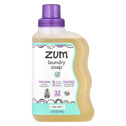 ZUM, Zum Clean, ароматерапевтическое хозяйственное мыло, с морской солью, 0,94 л (32 жидких унции)