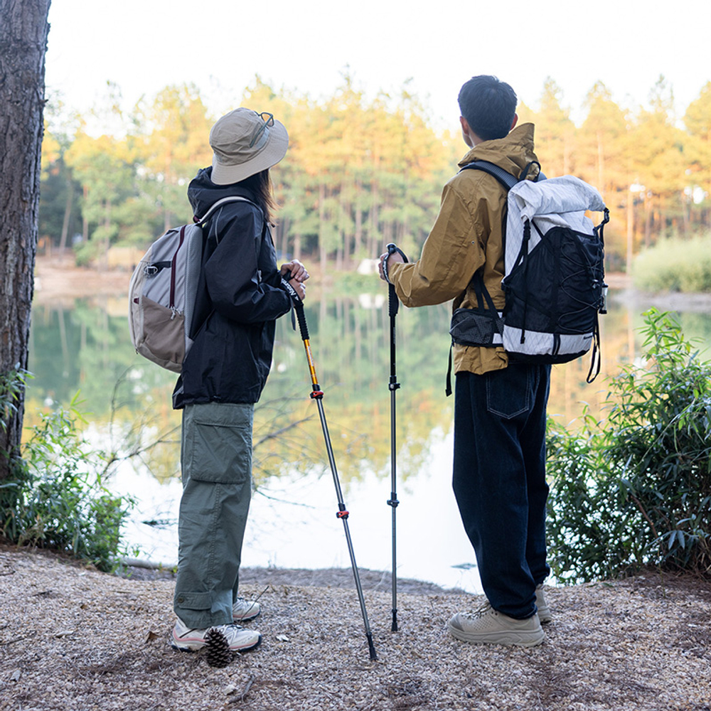 Трекинговая палка Naturehike Qing xue base из трех секций, 57-120 см, алюминиевый сплав, золотой (NH