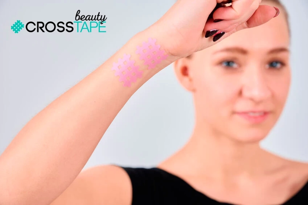 Пластырь Тейп Кросс для лица CROSS TAPE BEAUTY™ 2,1 см x 2,7 см (размер А) цвет сакура (180 пластырей/уп)