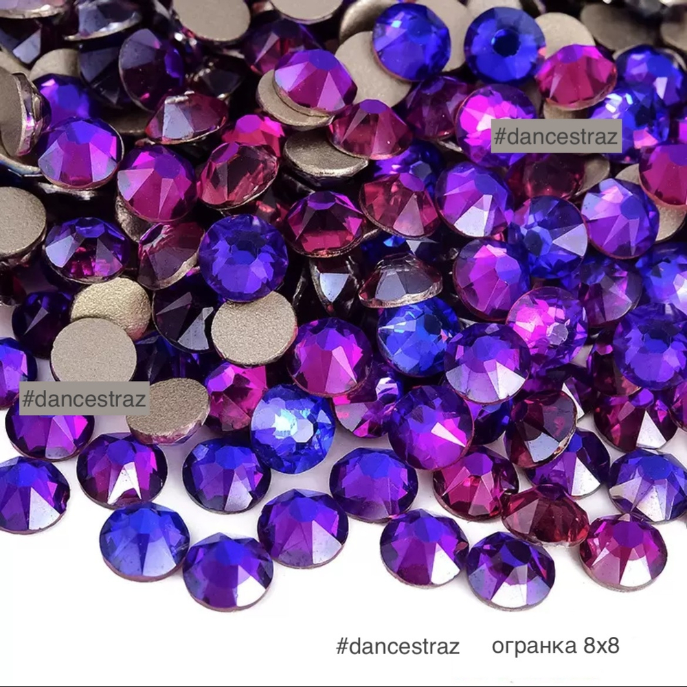 Стразы клеевые, Purple Velvet 8*8, P95, SS16, 1440, (F2)