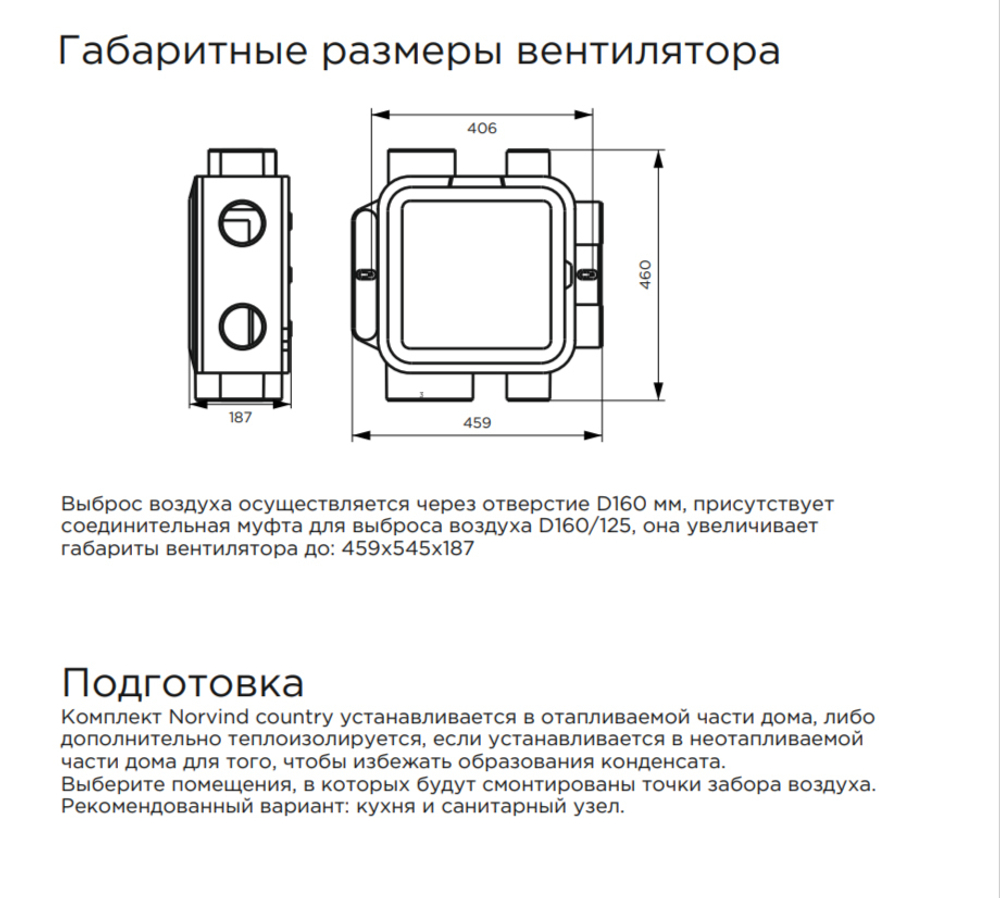 Комплект вытяжной вентиляции Norvind Country