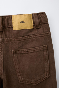 ZARA БРЮКИ С ОТВОРОТАМИ, КОРИЧНЕВЫЙ