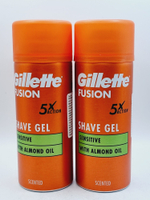 Гель для бритья Gillette Fusion для чувствительной кожи, (2x75)  150 мл (Великобритания)