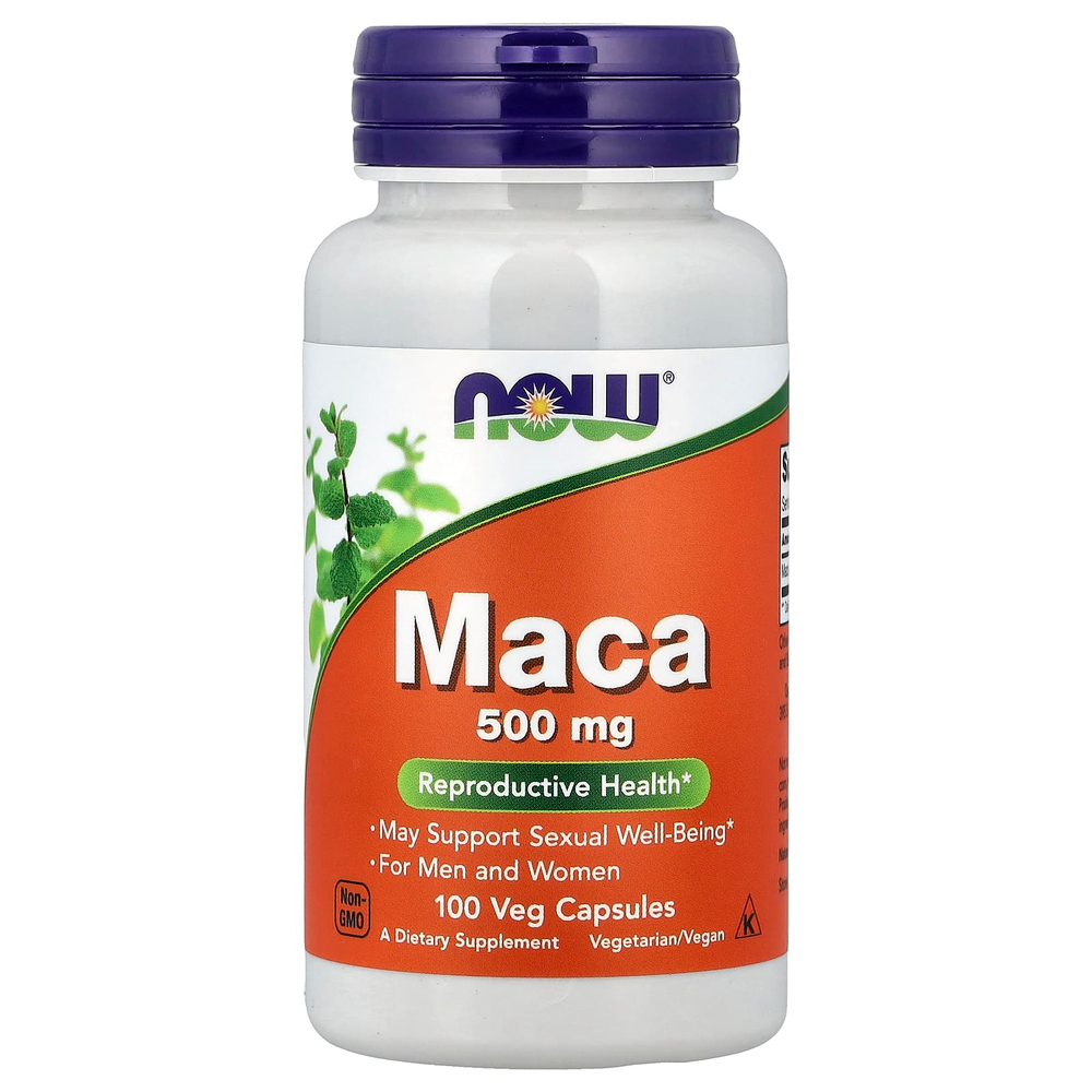NOW Foods, мака, 500 мг, 100 растительных капсул