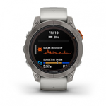 Умные часы Garmin FENIX 7 PRO Sapphire Solar 47 мм титановый серый с серо-оранжевым ремешком