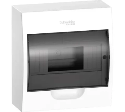 Эл Бокс Schneider Electric Easy9 Box встраив. с прозрач. дв. 1ряд/8мод,IP40,IK07,63А,2 клеммы