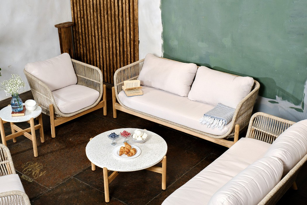Диванная группа из тика Joygarden ТАЛАРА XL, Natural Teak, бежевый