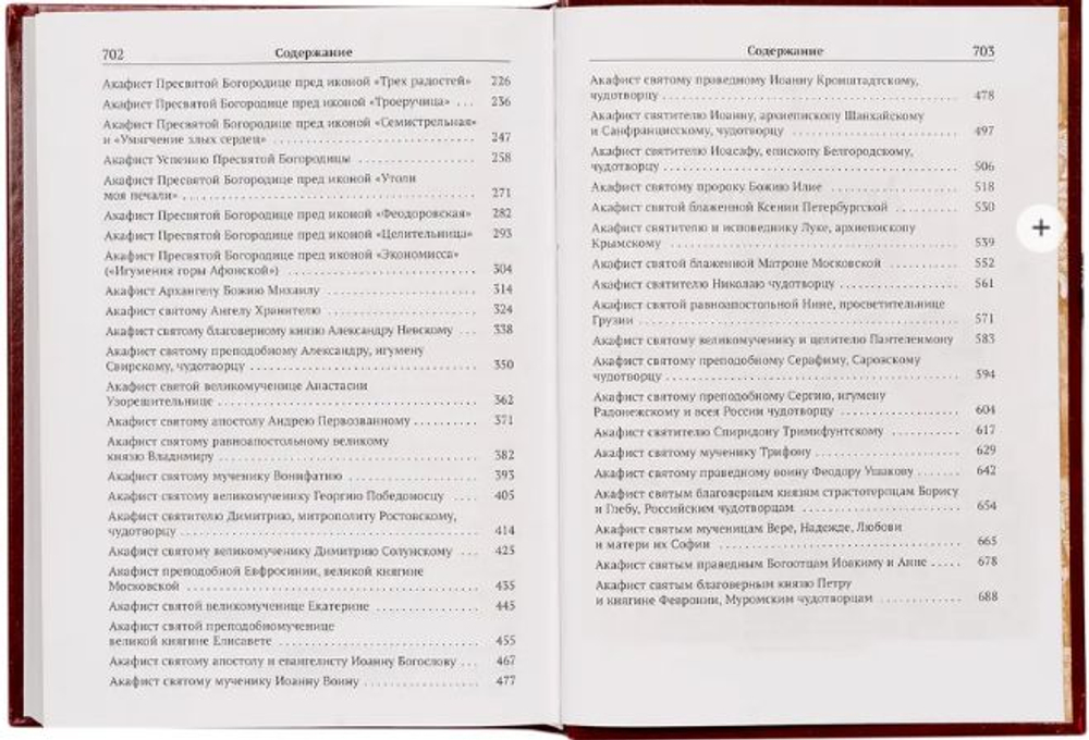 Акафистник полный большого формата в бордовой обложке бумвинил с тиснением золотом (Богослов)