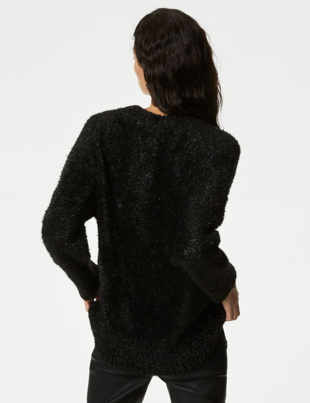 Свитер с круглым вырезом и блестящими деталями - Marks & Spencer
