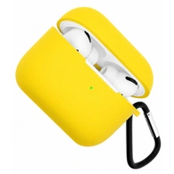 Чехол для Airpods Pro 3 Gurdini прорезиненный soft touch c карабином Желтый