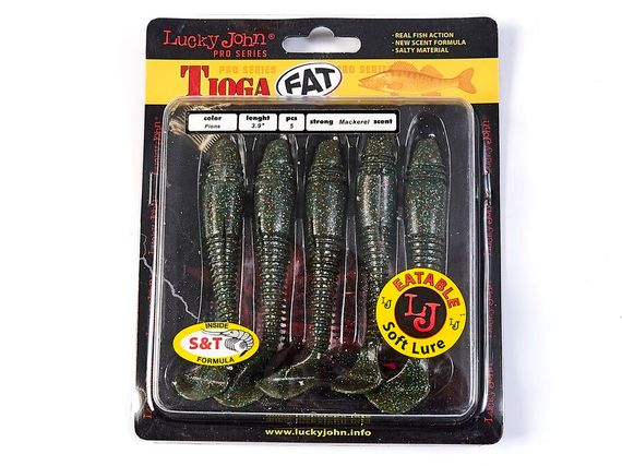 Виброхвосты съедобные LJ Pro Series TIOGA FAT 3.9in (10 см), цв. F08, 5 шт.