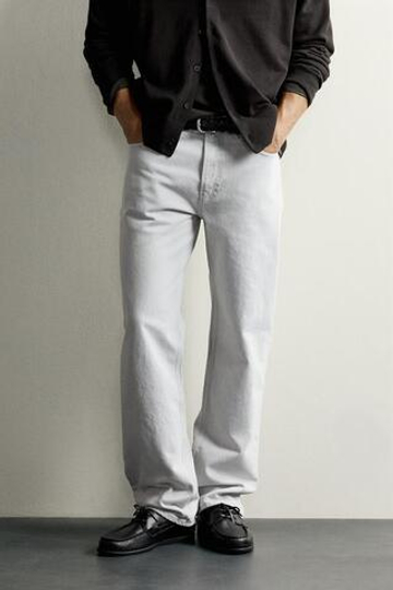 ZARA ДЖИНСЫ STRAIGHT FIT, СЕРЫЙ