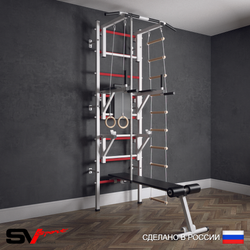 Шведская стенка Sv Sport (Турник стандарт/Брусья/Стойка/Скамья/Канат/Кольца/Лестница)