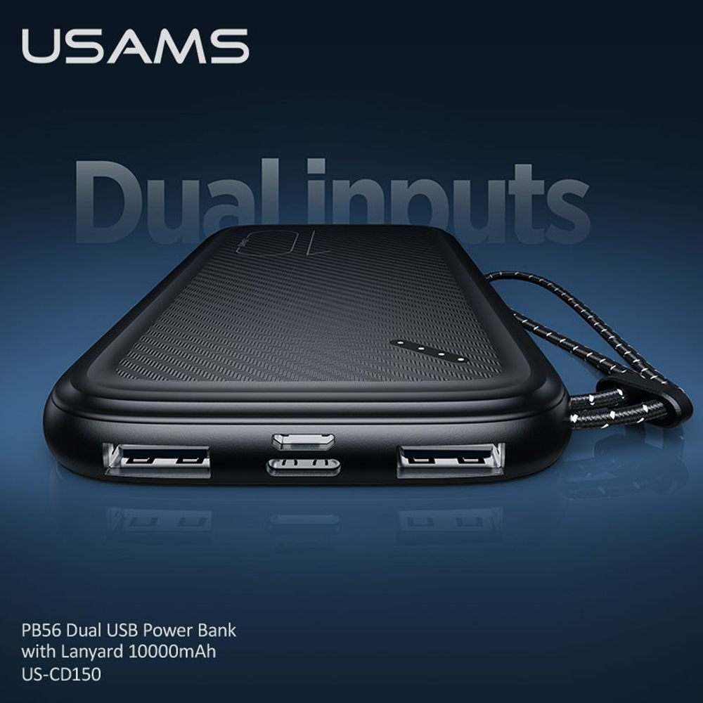 Power Bank внешний аккумулятор повербанк USAMS 10000 мАч 10W