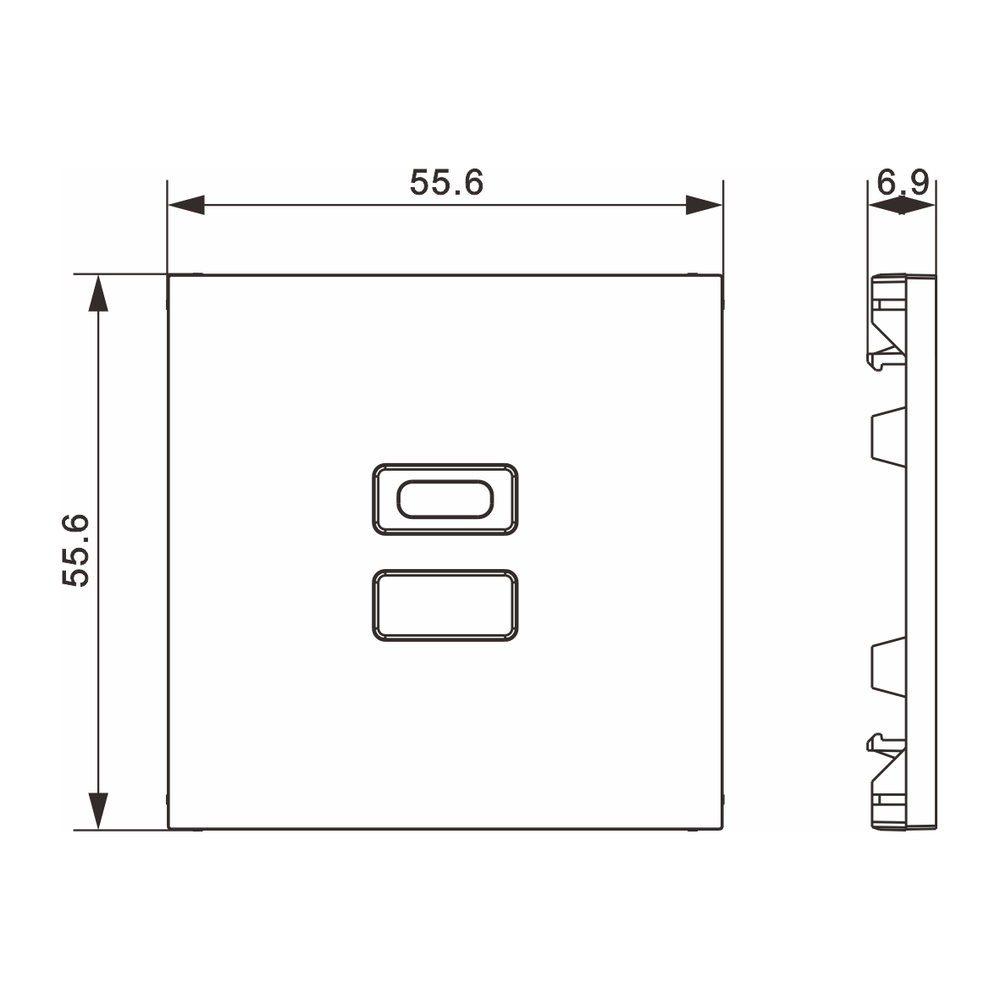 Накладка для розеток USB, матовый карбон, серия A07