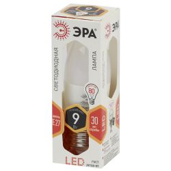 Лампа светодиодная ЭРА STD LED B35-9W-827-E27 9Вт свеча теплый белый свет Е27 | Лампы cветодиодные Свеча (B/C)