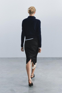 ZARA ЮБКА С КРУЖЕВОМ — ZW COLLECTION, ЧЕРНЫЙ