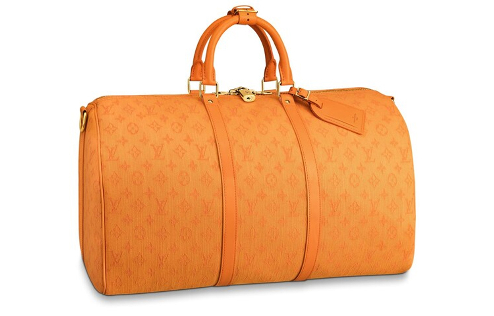 LOUIS VUITTON Keepall Bandouliere Monogram Denim 50 Ocre