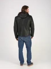Дубленка зимняя куртка натуральная с капюшоном косуха
