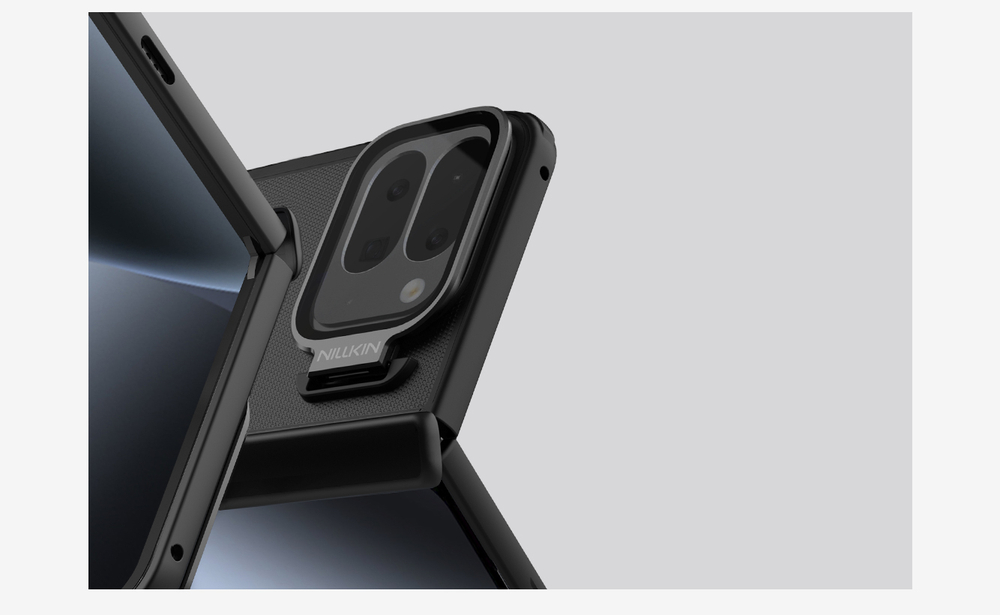 Чехол с MagSafe на Google Pixel 10 Pro Fold, серия Super Frosted Shield Prop Magnetic (версия с прозрачной откидной крышкой объектива) от Nillkin