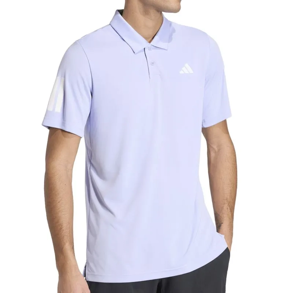 Мужское теннисное поло Adidas Club 3 Stripes - violet tone