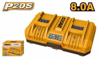 Двойное зарядное устройство 2х20B 4A+4А INGCO FCLI2082 INDUSTRIAL