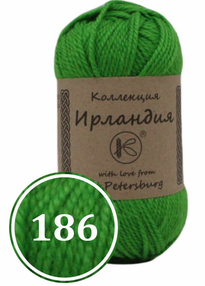 Пряжа смесовая "Ирландия" 100г (186)
