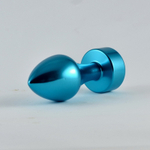 Ювелирная анальная втулка "Rosebud Aluminium" (голубой)