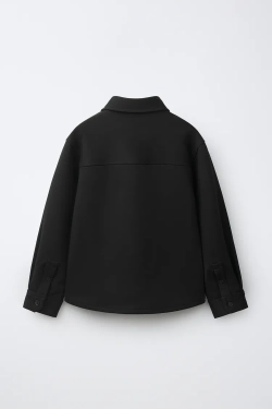 ZARA КУРТКА-РУБАШКА С КАРМАНОМ, ЧЕРНЫЙ