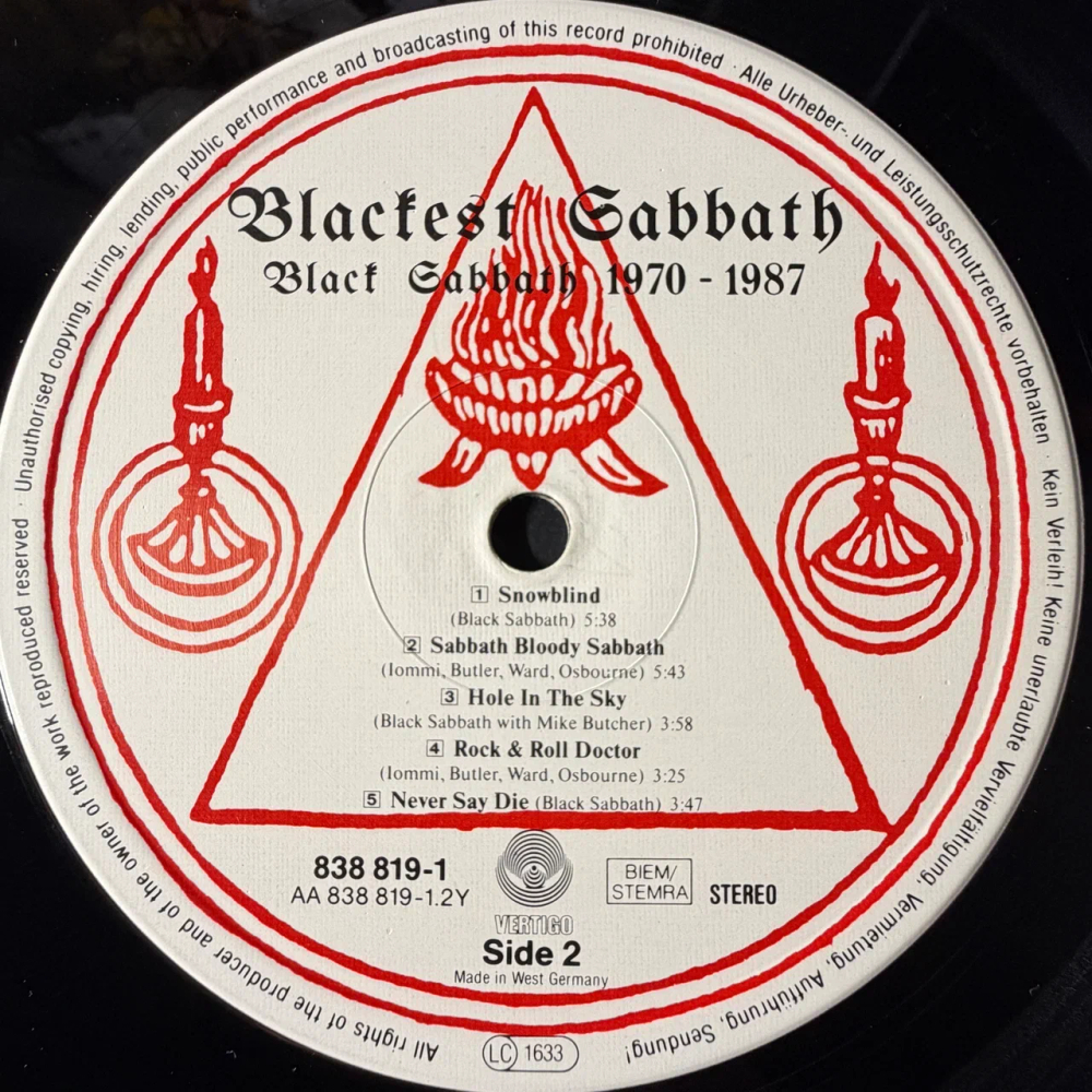 Black Sabbath ‎– Blackest Sabbath: Black Sabbath 1970-1987 2LP (Германия 1989г.)