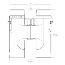 Бинокль Vector Optics Continental 10x32 ED (SCBO-26) - схема с габаритными размерами