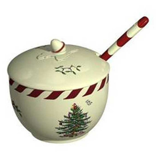 Баночка с крышкой и ложкой 11см Spode Рождественская ель