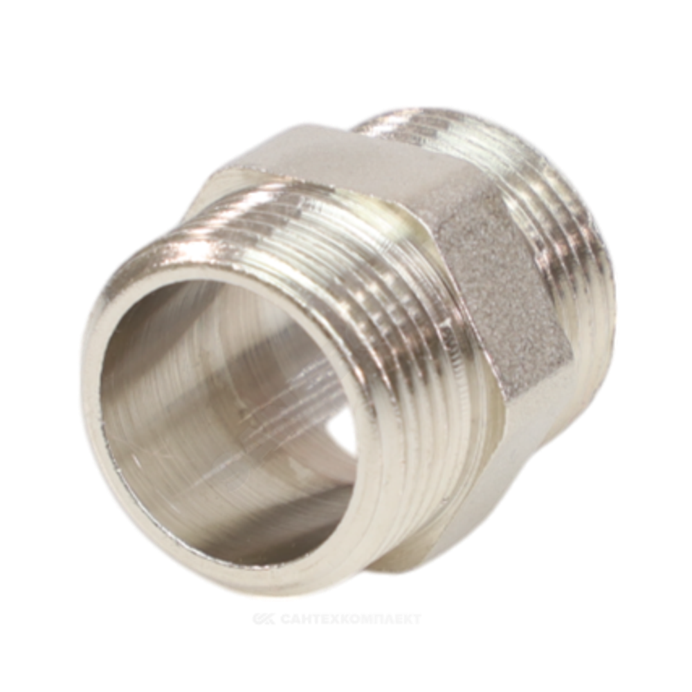 Ниппель латунь никель Ду 25 (1") НР VALFEX VF.582.N.100