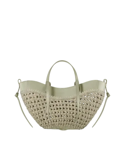 POLENE СУМКА CYME RAFFIA MINI , ПАСТЕЛЬНО-ЗЕЛЕНЫЙ