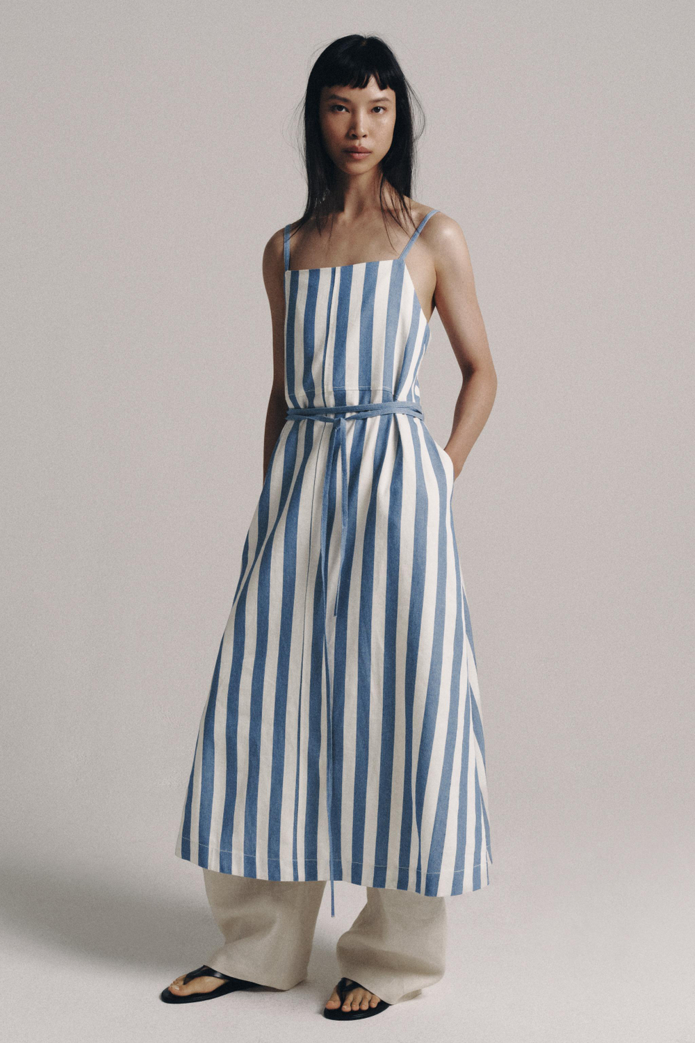 ПЛАТЬЕ МИДИ В ПОЛОСКУ — ZW COLLECTION — ZARA