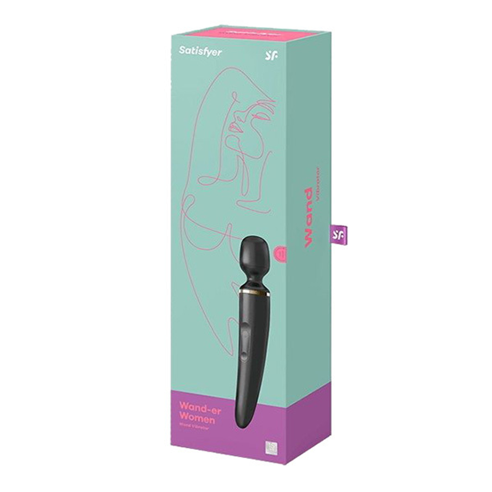 Черный вибратор 34см Satisfyer Wand-er Woman