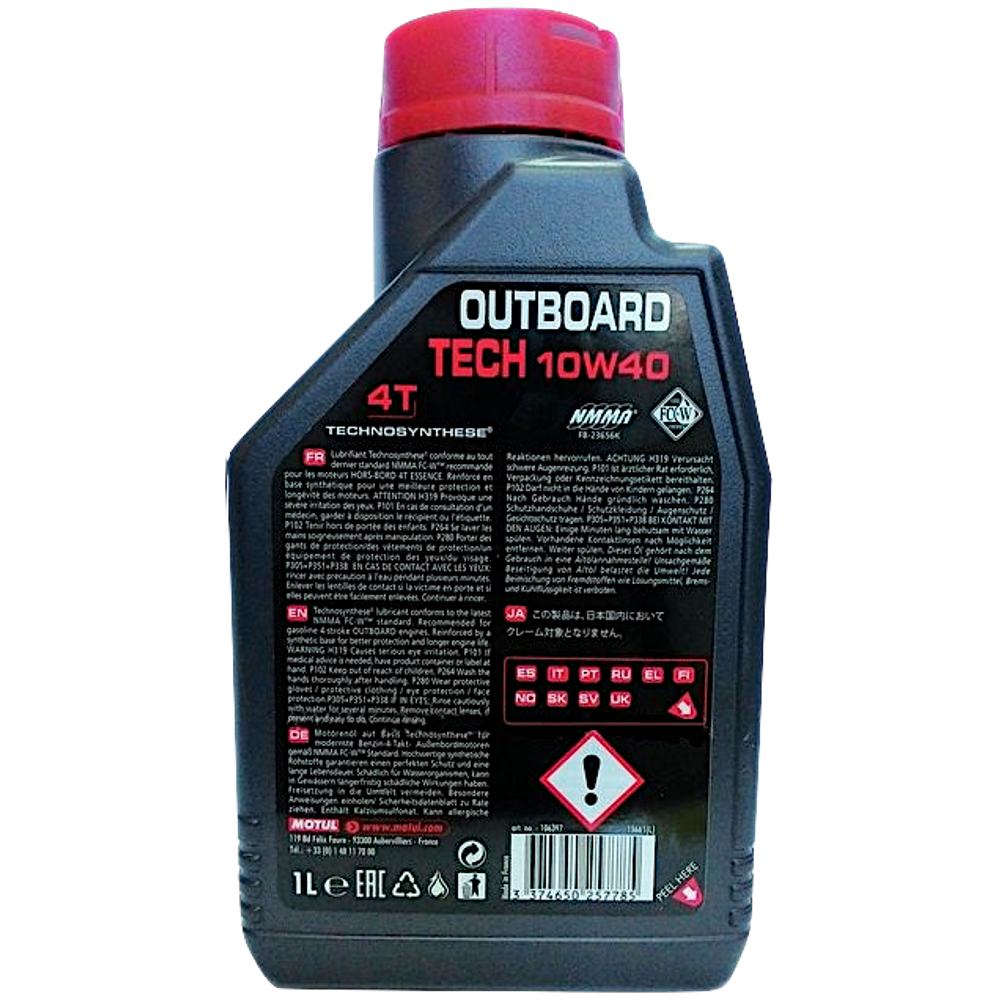 Масло мотор. 4T полусинт. Motul Outboard Tech 10W40 1л