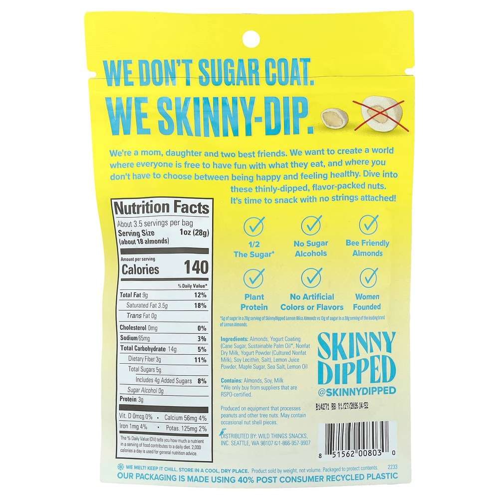 SkinnyDipped, Миндаль Lemon Bliss, 99 г (3,5 унции)