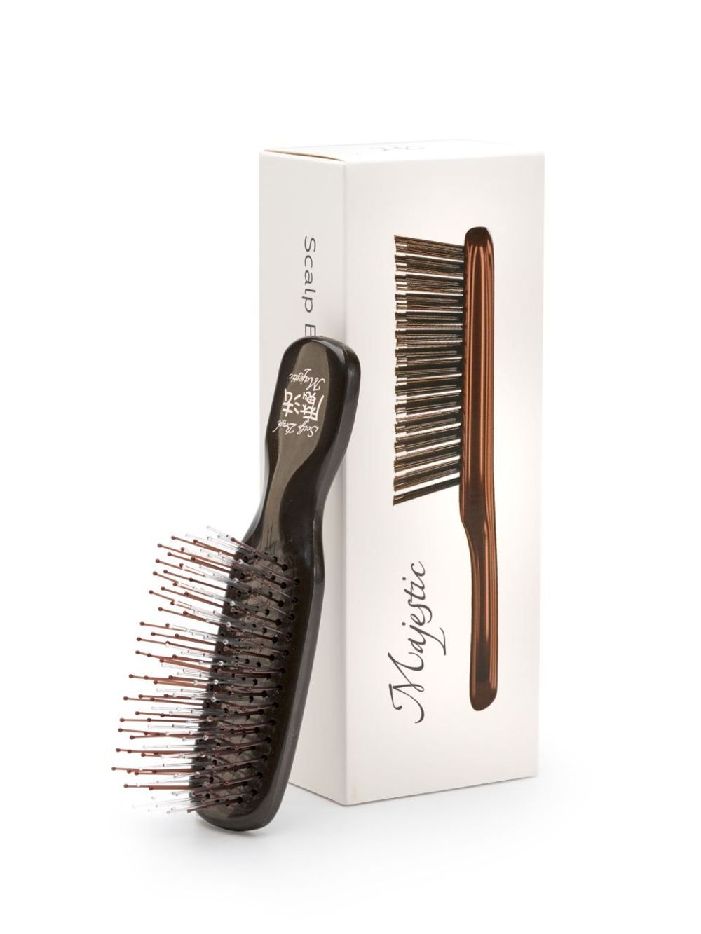 Расческа Majestic Scalp Brush черный кофе (дорожная версия)