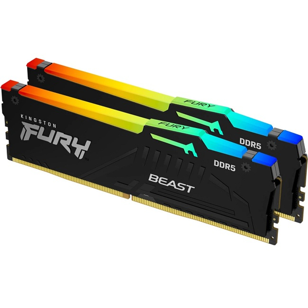 Модуль памяти DIMM DDR5 32Gb, 6800Mhz, 2x16Gb, Kingston FURY Beast RGB EXPO Black (KF568C34BBEAK2-32)