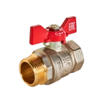 Кран шаровой полнопроходной ROMMER - 1" (ВР/НР, PN40, ручка-бабочка)