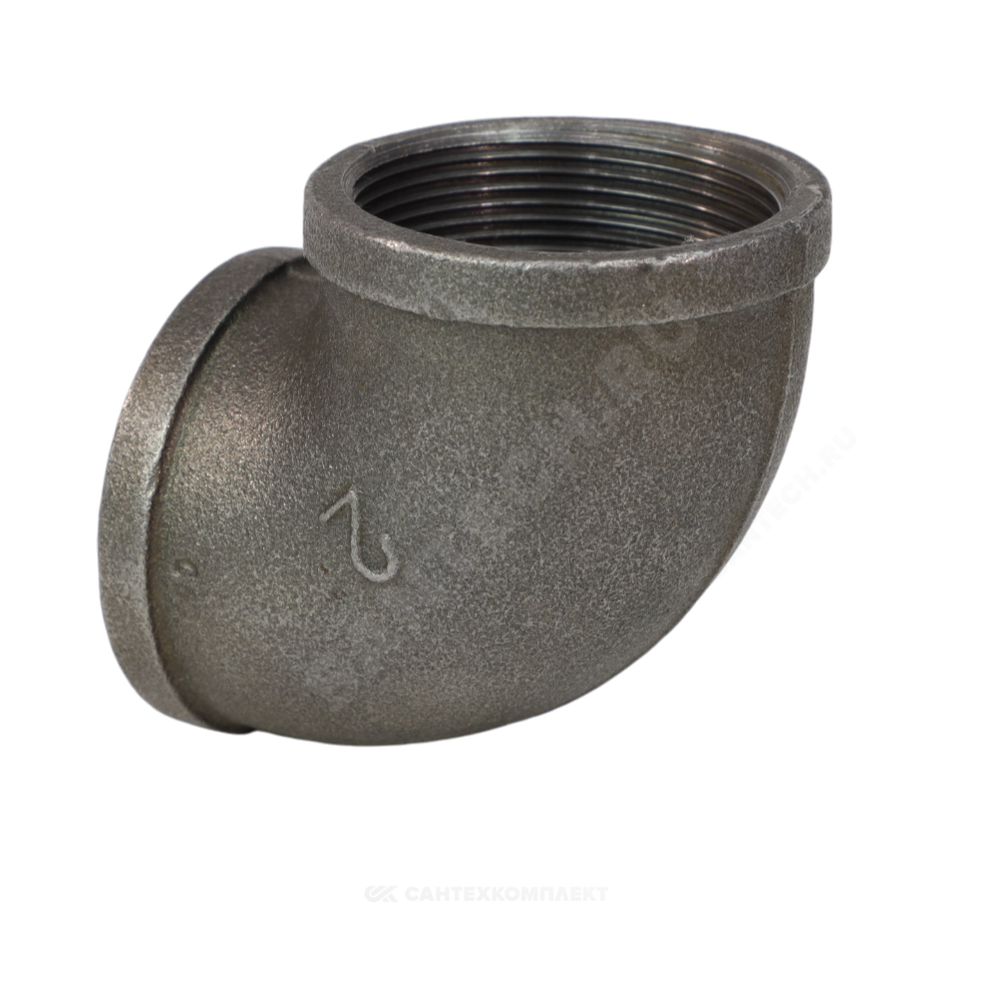 Угольник проходной чугун Ду 65 (2 1/2") ВР/ВР Fittex PLUS