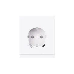 Розетка с заземлением и защитными шторками + USB A+C KRANZ Sete Жемчуг KR-79-0704-1