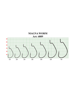 Крючок рыболовный Fish Crystal (офсет) MAGNA WORM 4009 №4/0 (5 упаковок)