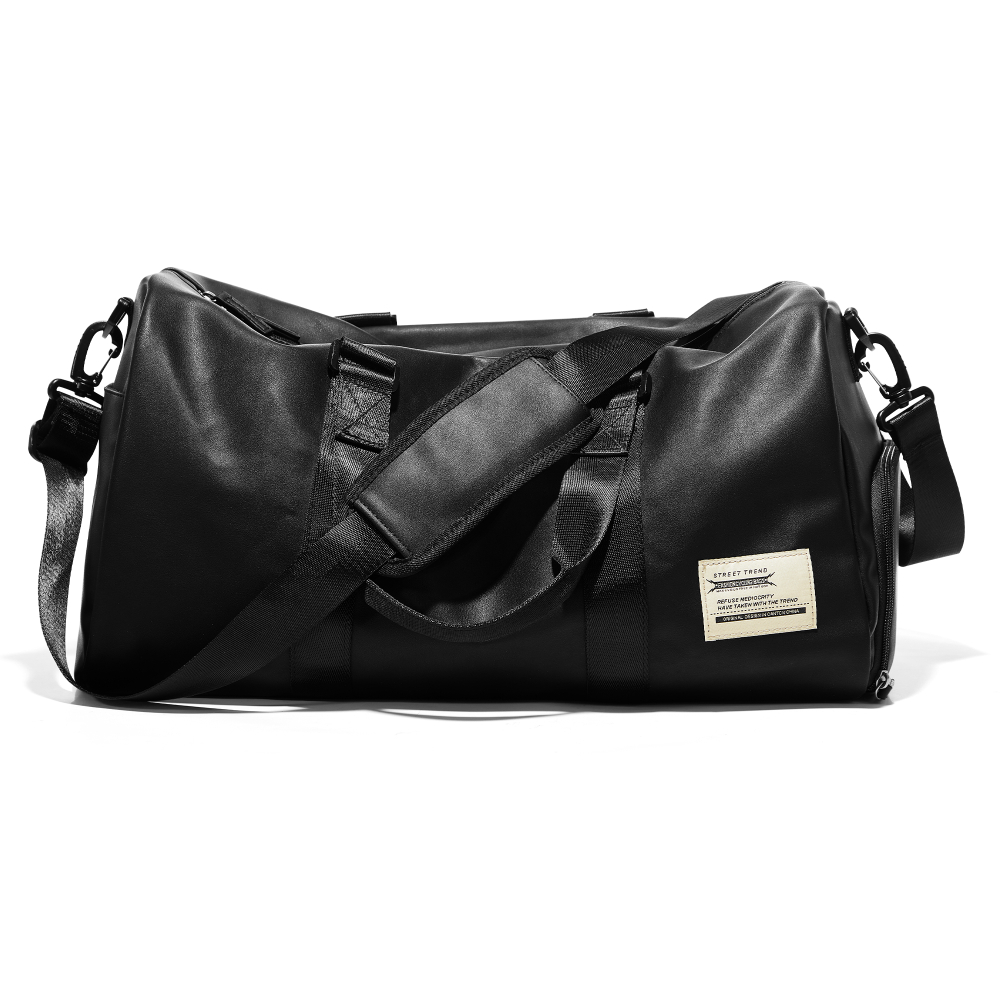 RIOREX 32L PU Gym Bag, Handbag, Crossbody Bag, Luggage Bag, Travel Bag Unisex Black/White/Brown